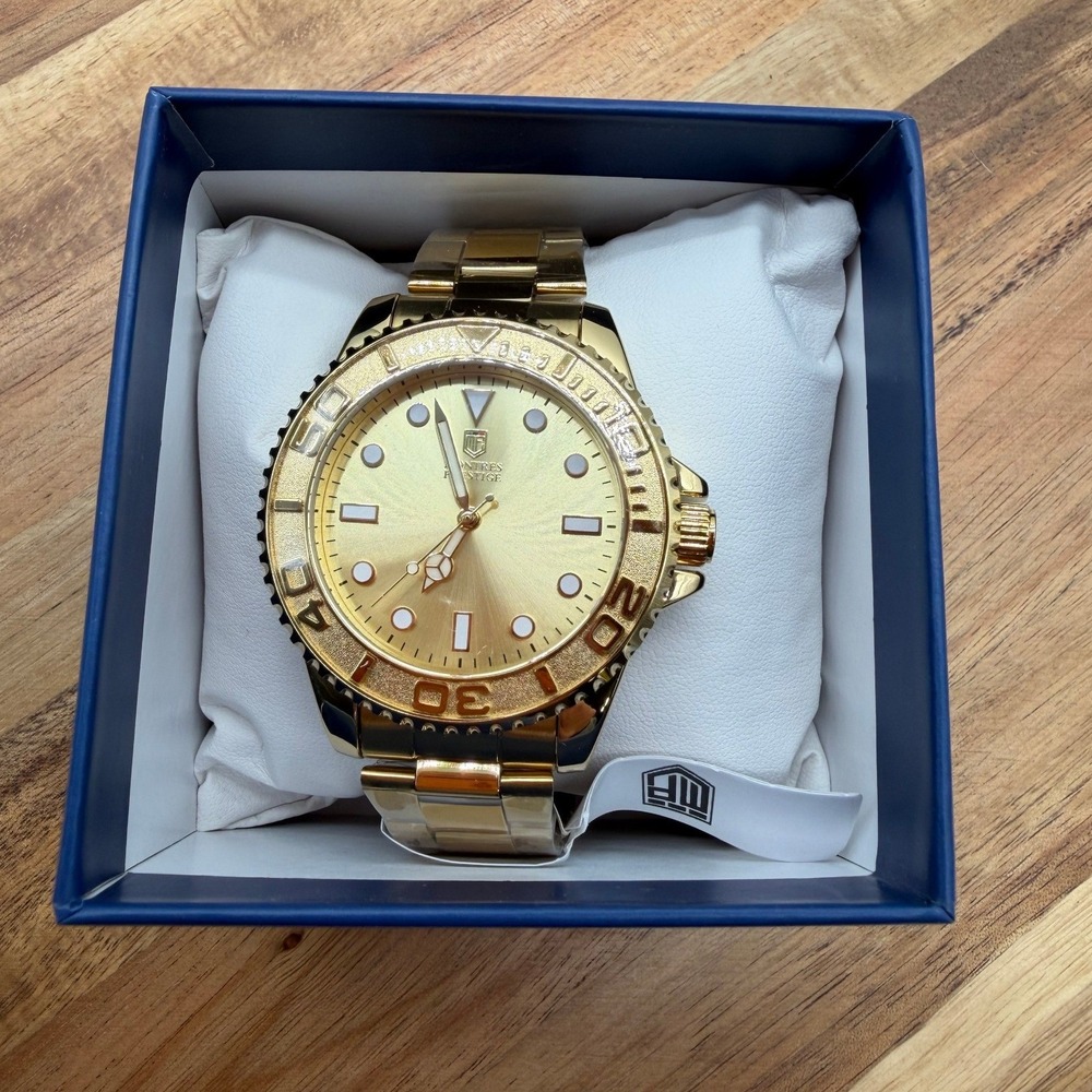 Montres Prestige 43mm MPW-0262 Gold Tone Men's Wristwatch 2438
